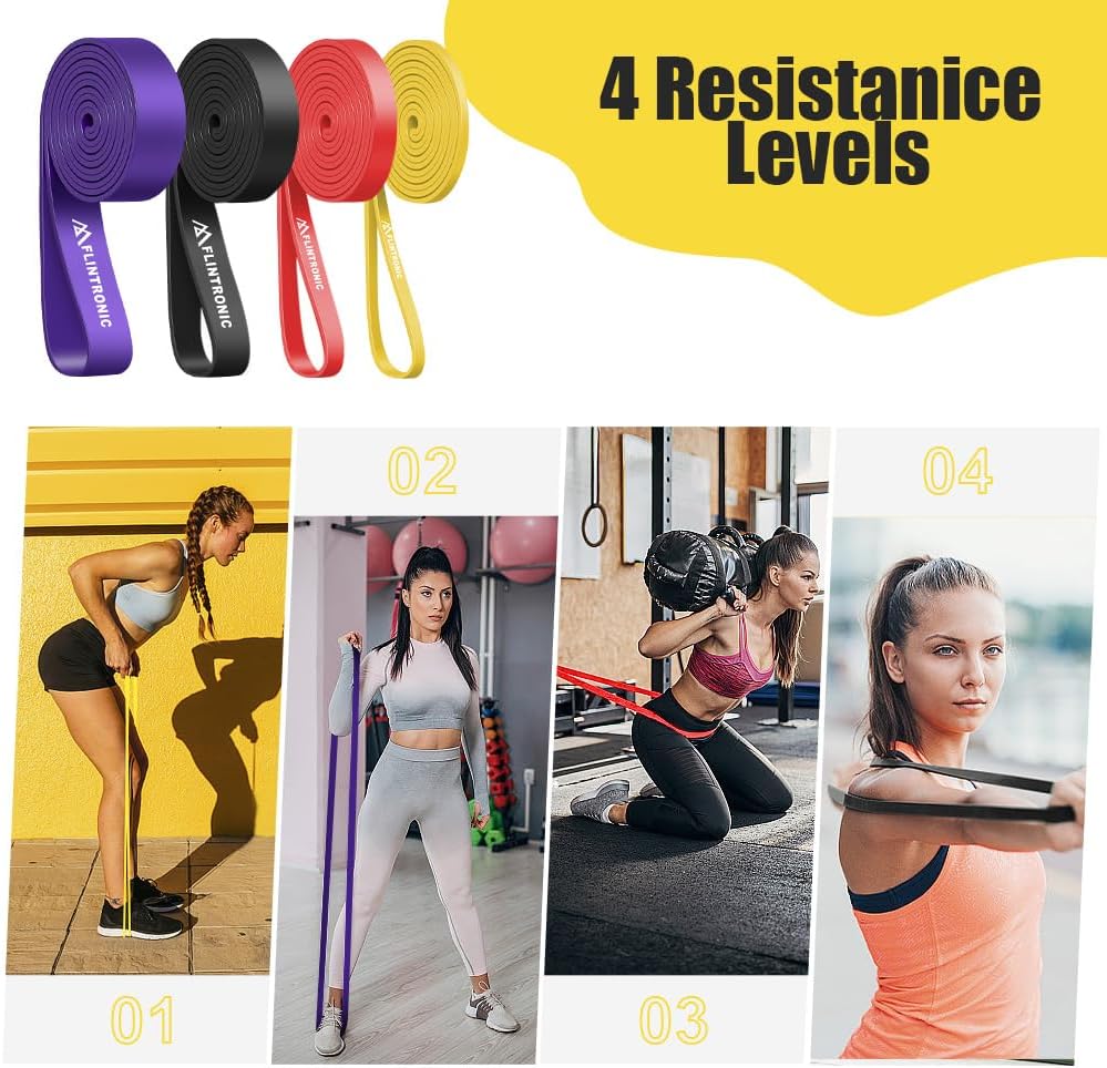 Detalle de Flintronic Resistance Bands Set — 4 Levels of Elasticity for Home Workouts and Mobility