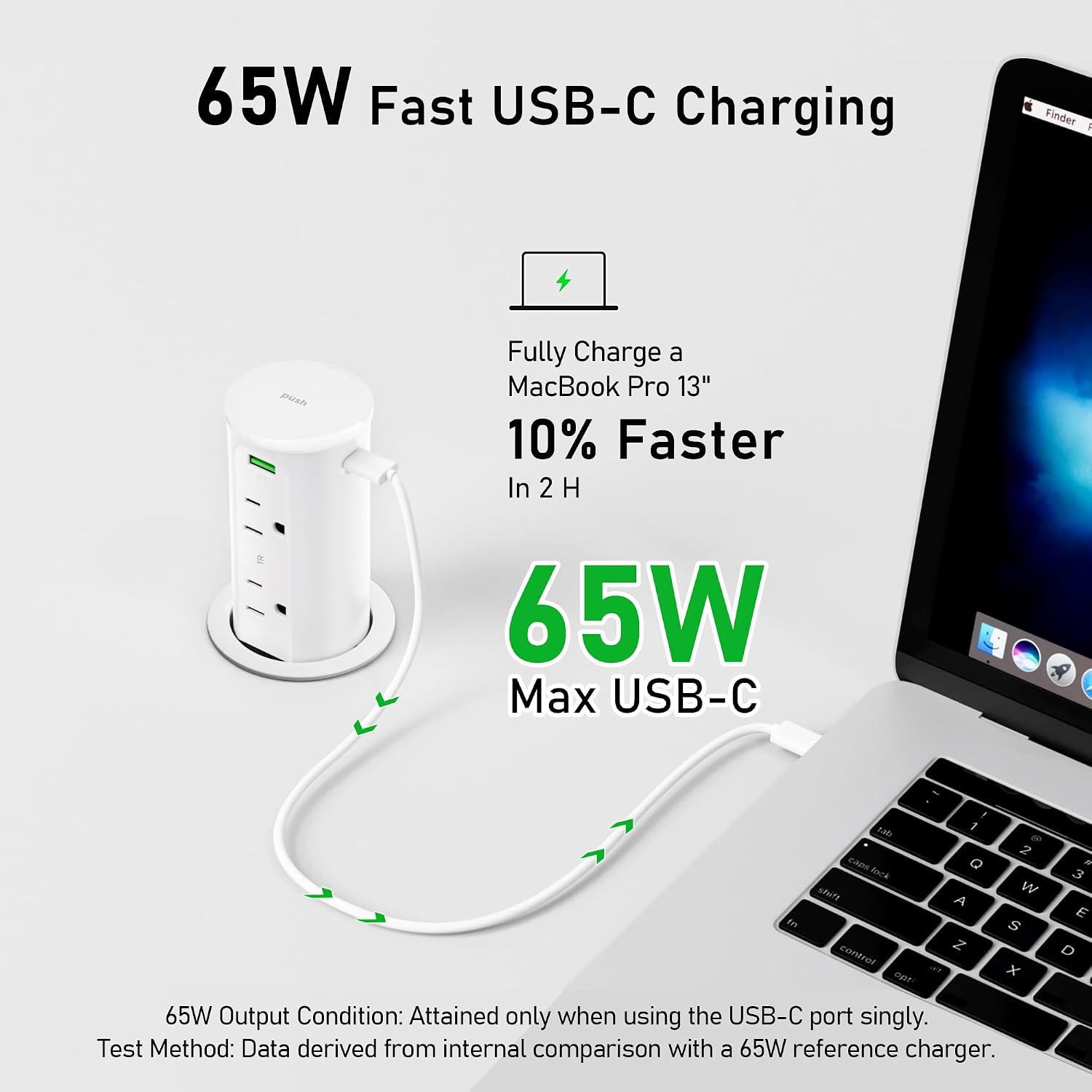 Detalle 2 de VILONG OEUP019B 2.5-Inch Pop-Up Countertop Outlet, 4 Outlets and 4 USB Ports
