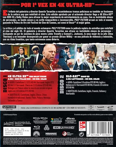 Thumbnail 1 de Pulp Fiction Ed. 30 Aniversario (4K UHD + Blu-ray) de Divisa Films