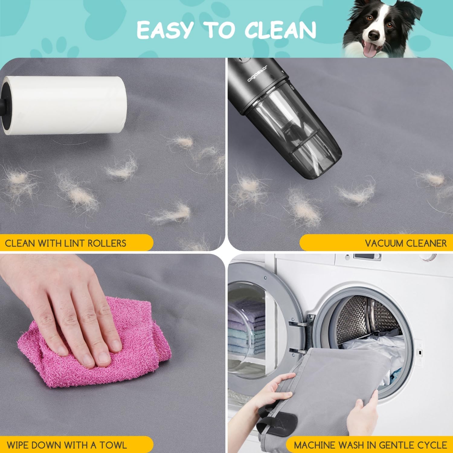Detalle 2 de Nobleza Fodera sedili auto per cani 140×110 cm: impermeabile, antiscivolo e universale