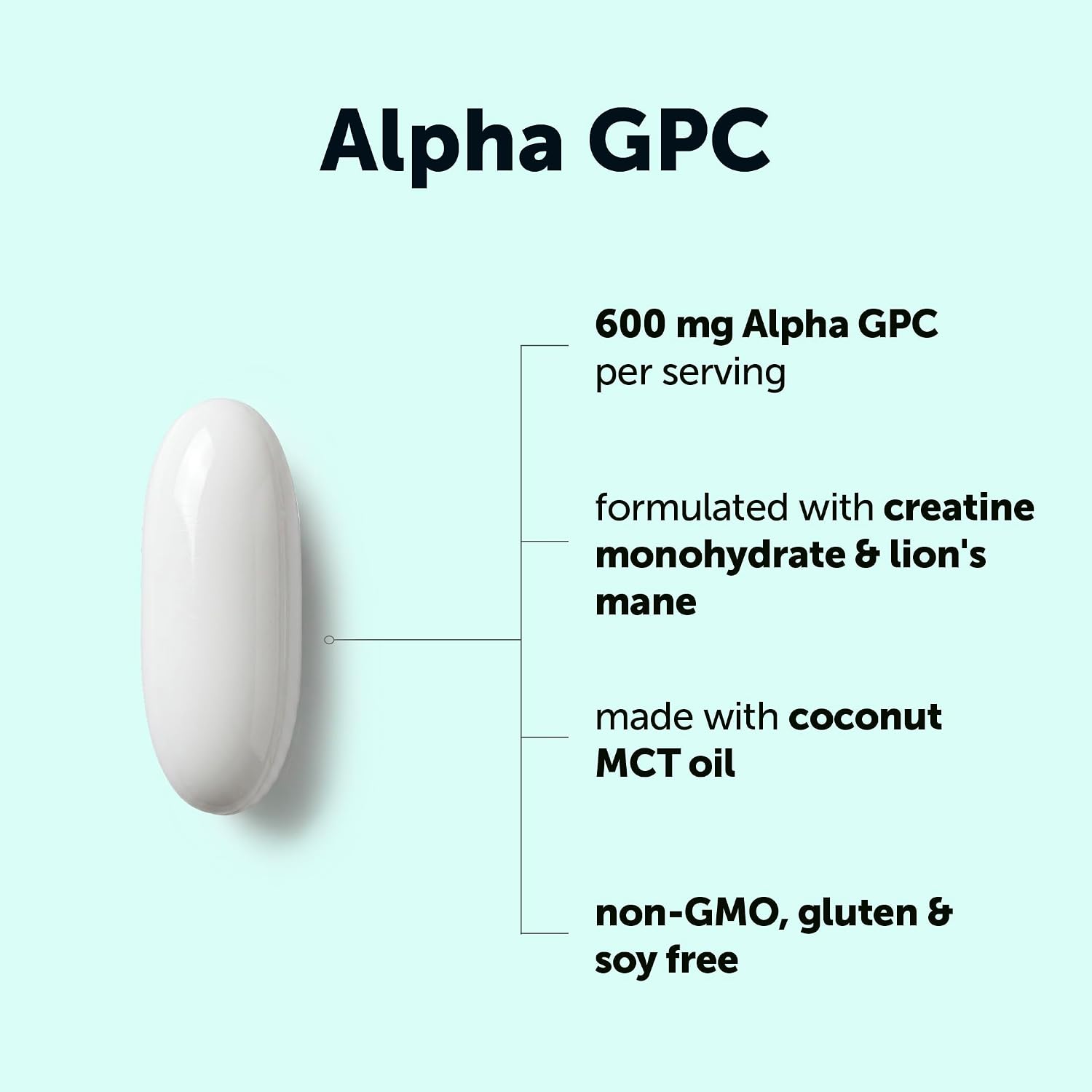 Detalle de Micro Ingredients Alpha GPC supplement 240 softgels