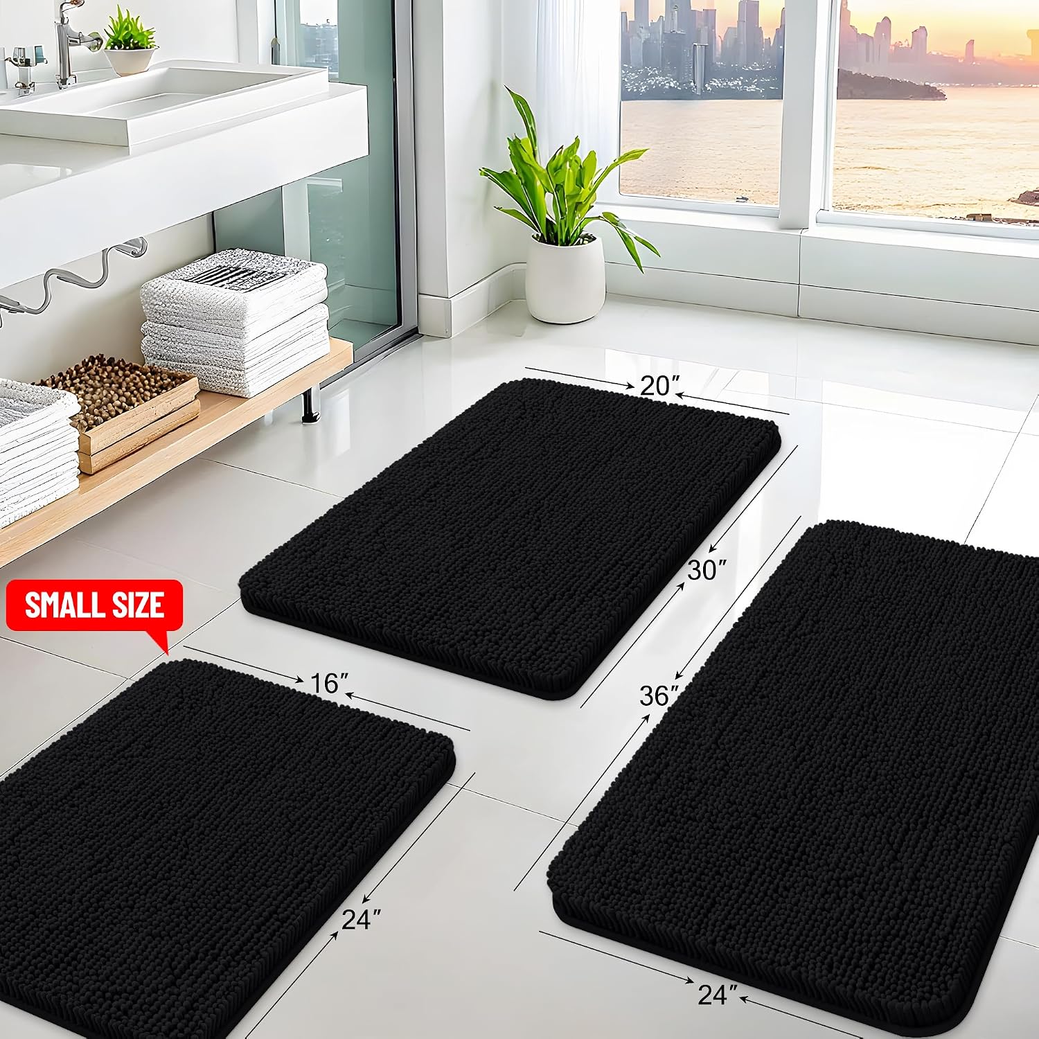 Detalle 2 de Arotive Bathroom Rugs 40x32 shaggy bath rug