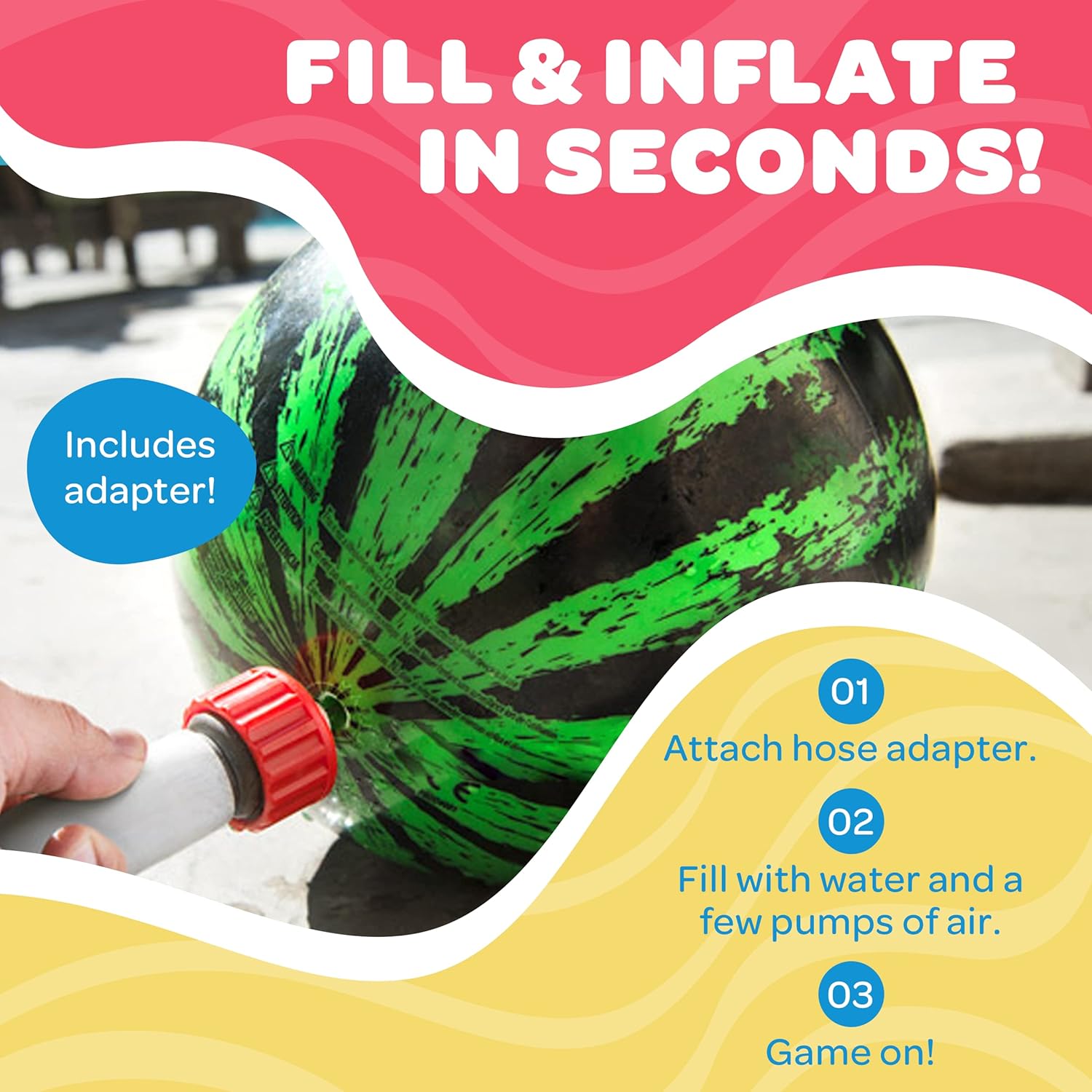 Thumbnail 3 de Watermelon Ball Underwater Pool Toy (PVC) for Summer Games & Diving