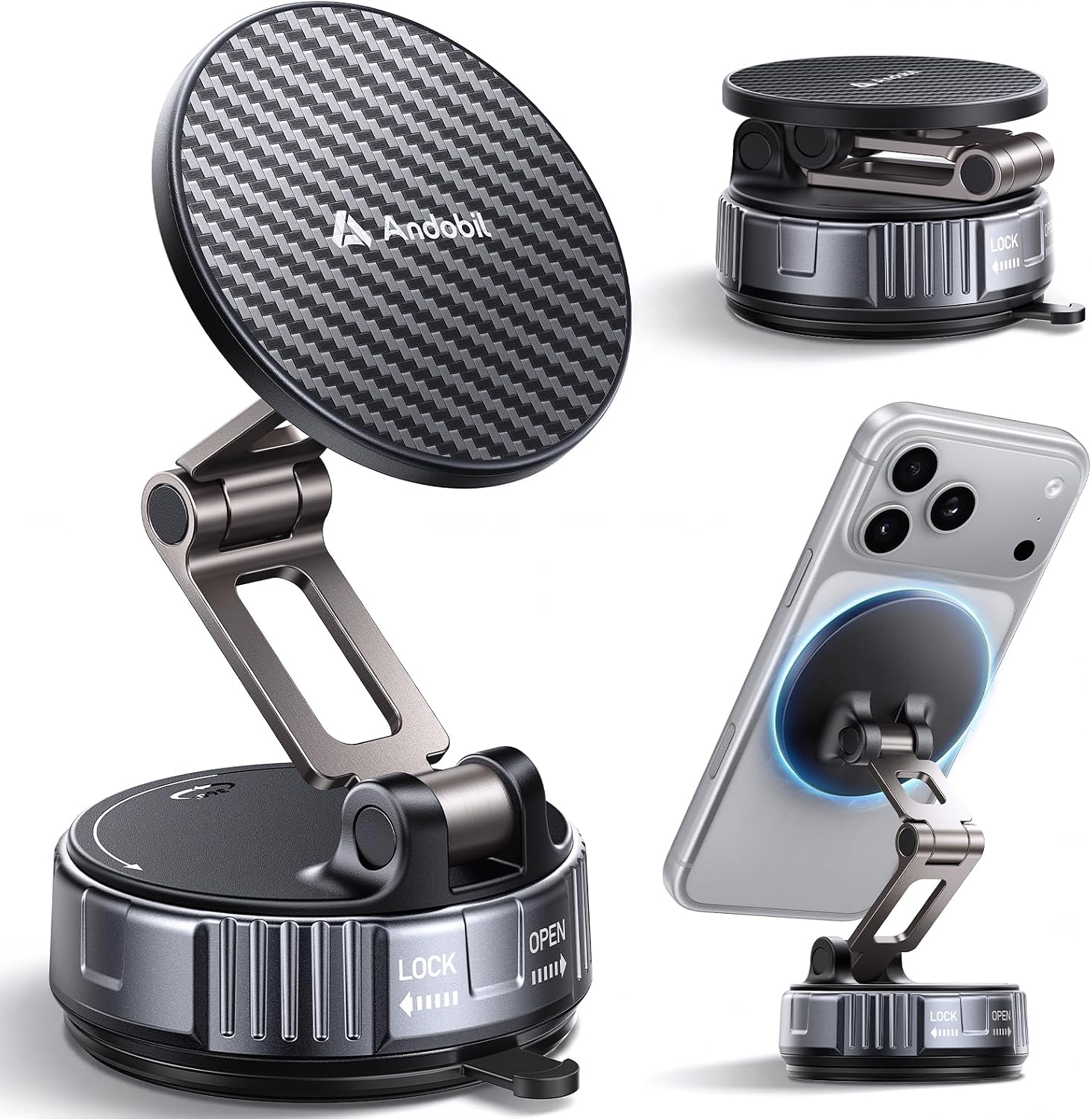 Detalle de Andobil Magnetic Car Phone Mount with 3-axis Arm