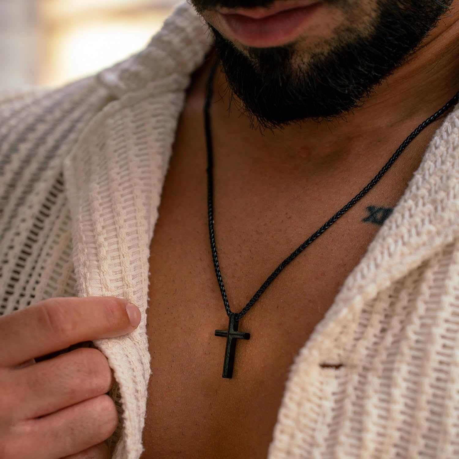 Thumbnail 3 de SERASAR Premium Collana Uomo [Trust] in acciaio chirurgico 316L – impermeabile, chiusura sicura, portagioie incluso