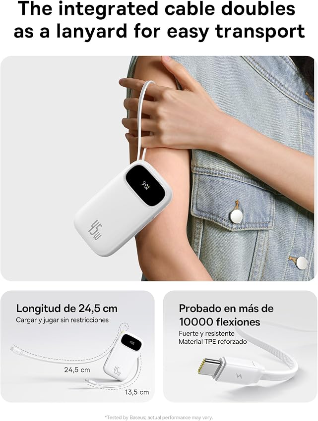 Thumbnail 5 de Baseus Powerbank 45W 20000mAh con 2 Cables USB-C ⚡