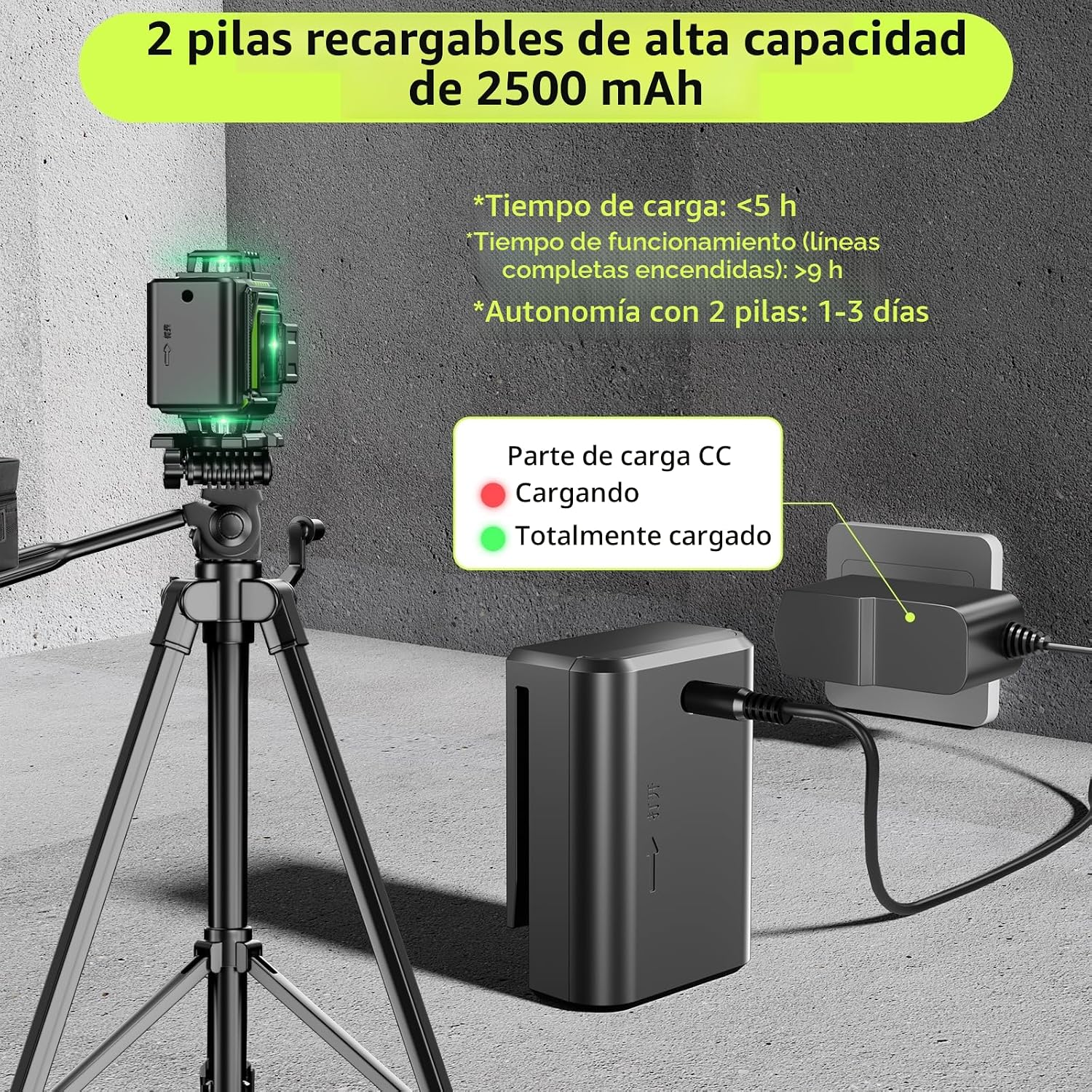 Detalle de Nivel láser 4D 360° 16 líneas con trípode