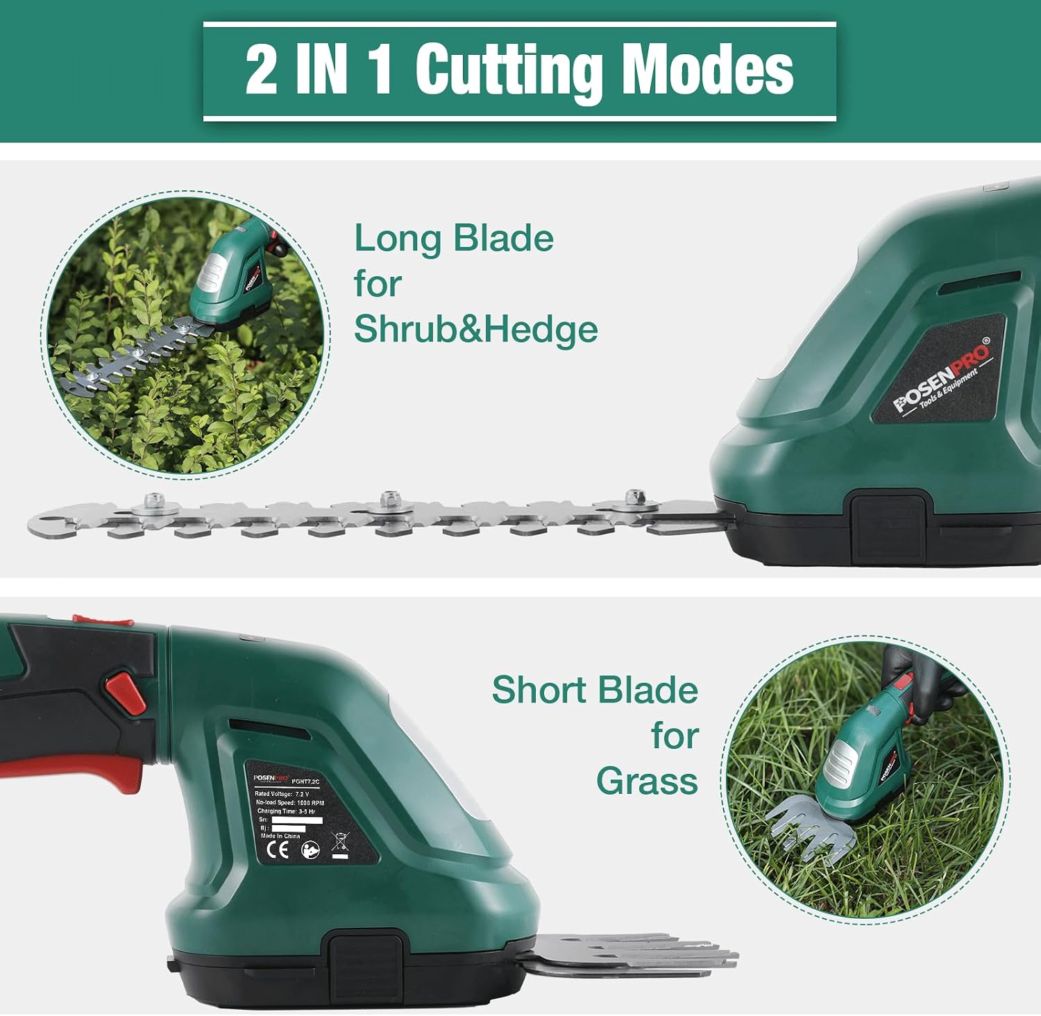 Thumbnail 6 de POSENPRO cordless hedge trimmer 7.2V