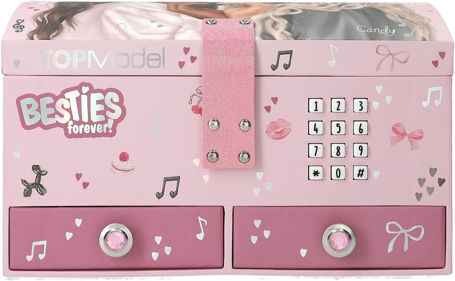 Detalle 2 de Depesche TOPModel My BFF 13724 grande portagioie rosa con codice, suono e specchio