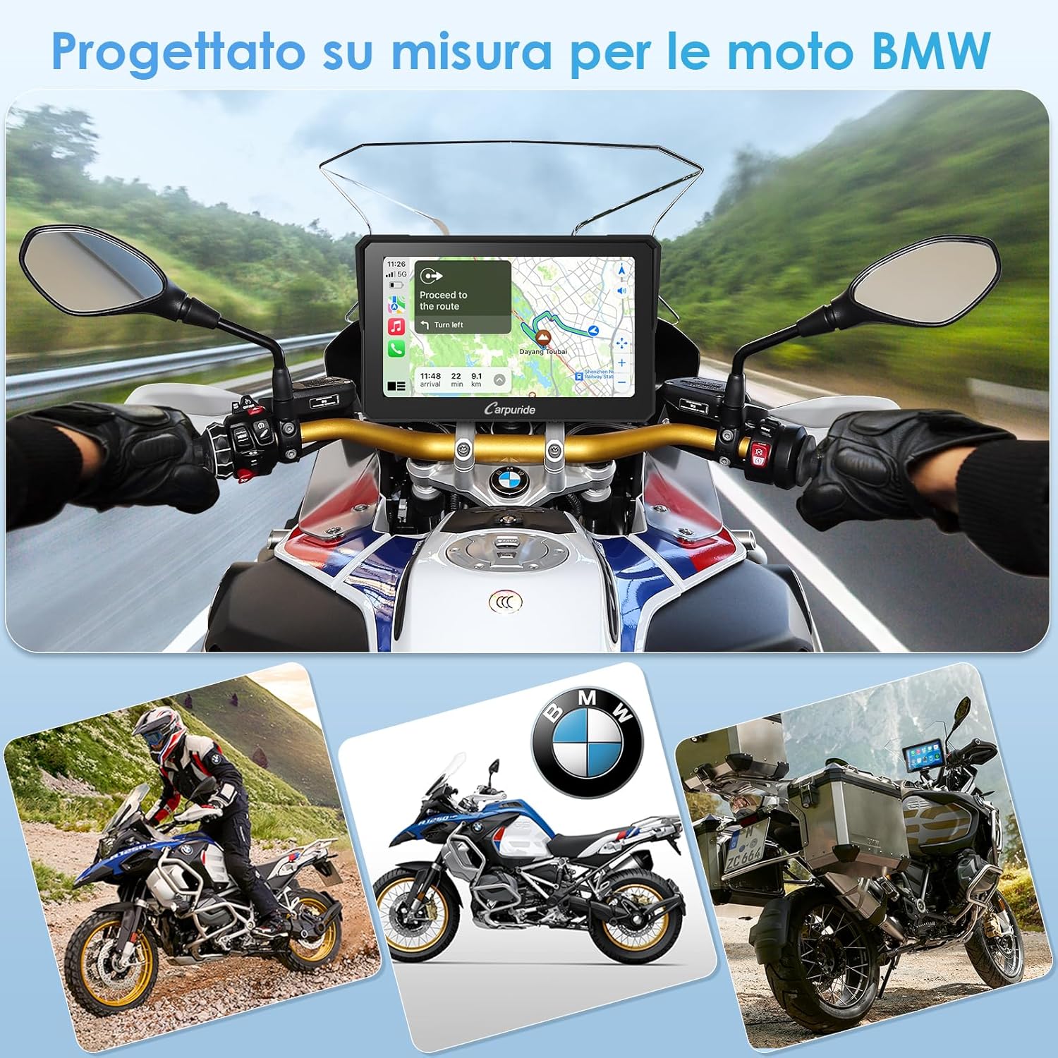 Thumbnail 6 de Carpuride W702B 7" Motorcycle CarPlay Screen