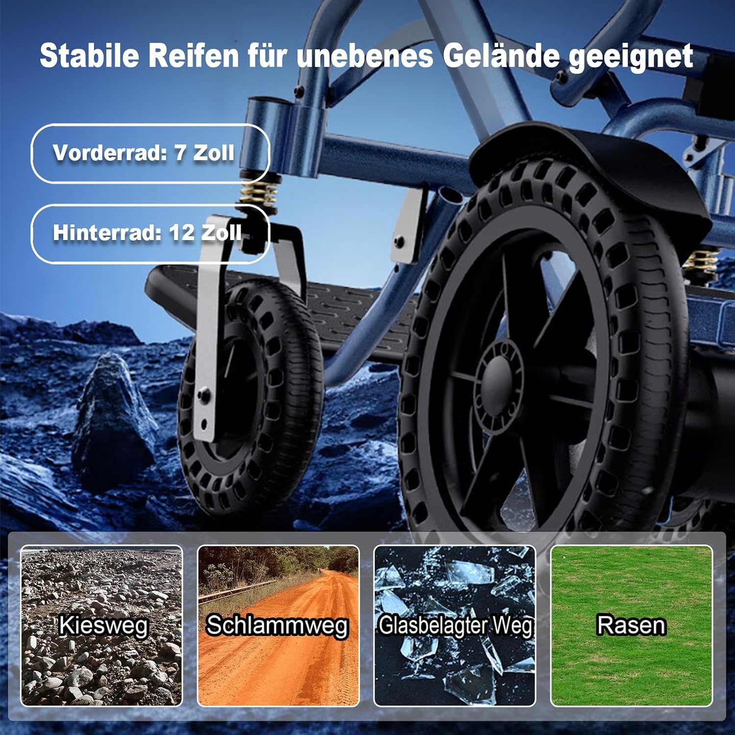 Thumbnail 4 de D04 Elektrischer Rollstuhl faltbar 150 kg