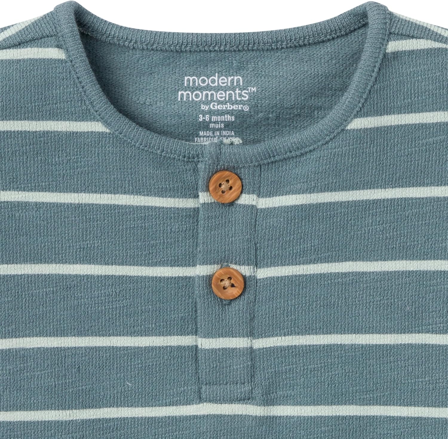 Detalle de Gerber Baby Henley Shirt and Shorts Set, 6-9 Months