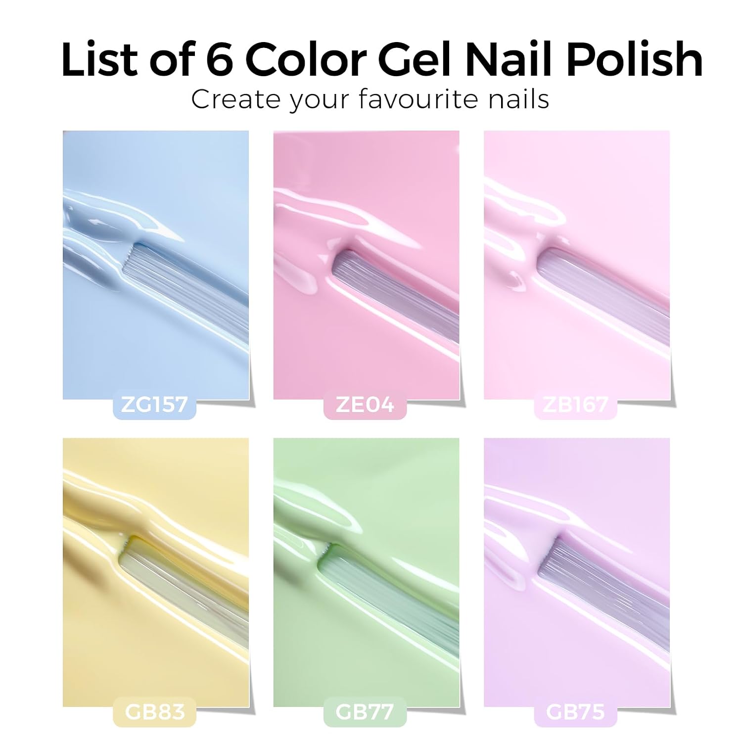 Thumbnail 1 de TOMICCA UV Nagellack Pastell Set – 6 Sommerfarben (8 ml) für Gel-Nagellackieren zu Hause & im Studio