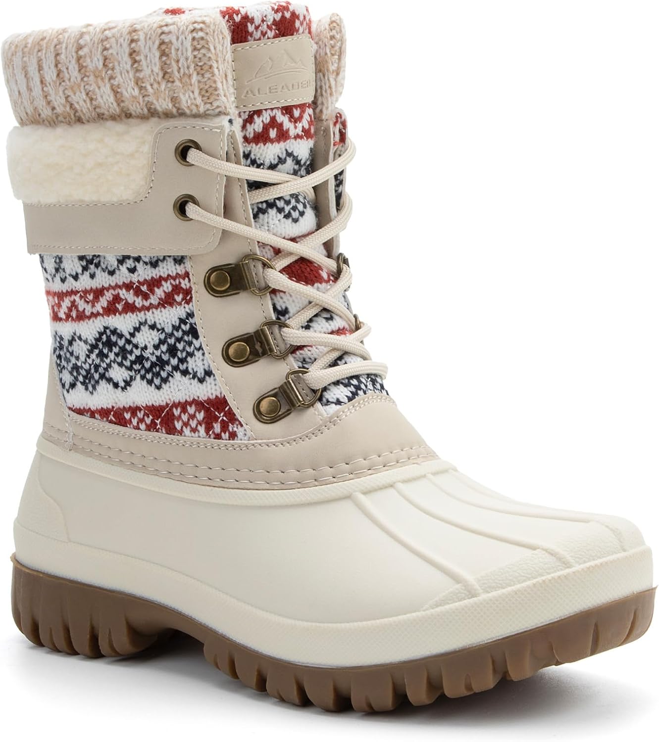 Detalle de ALEADER Women's Winter Snow Boots with Waterproof Shell and Foldable Design