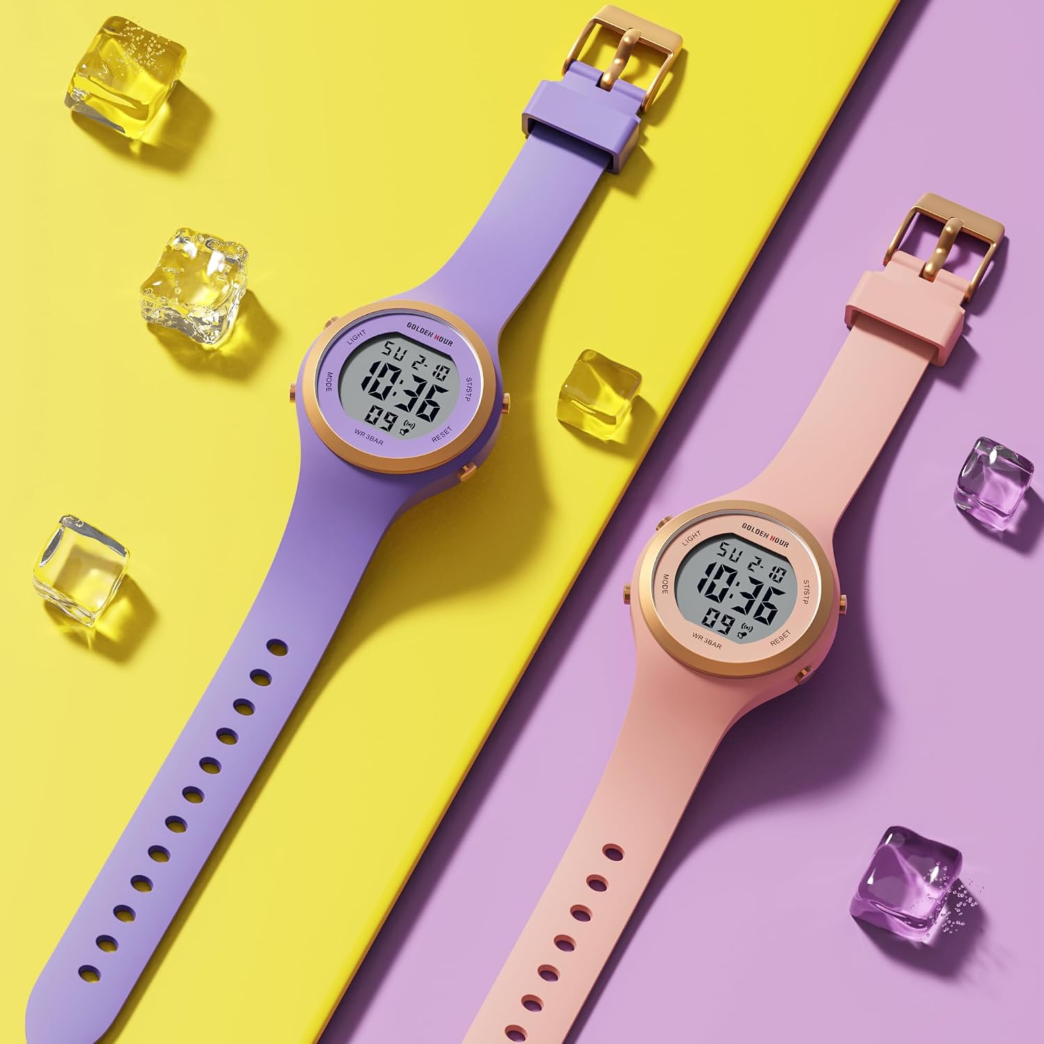 Thumbnail 6 de GOLDEN HOUR Digital Uhr Damen – 5ATM wasserdichter Sport-Chronograph mit Silikonarmband