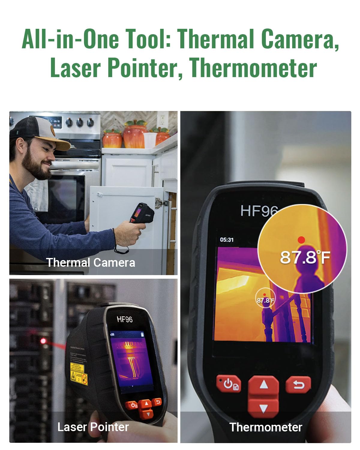 Detalle de HSFTOOLS HF96 Thermal Camera with AI Scene Detection and 240 × 240 Super Resolution