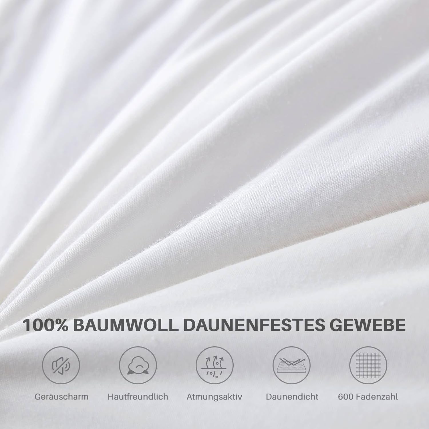 Detalle de Homyrium Daunendecke 155x220 Winter – 90% Daunen, 10% Federn, OEKO-TEX & RDS