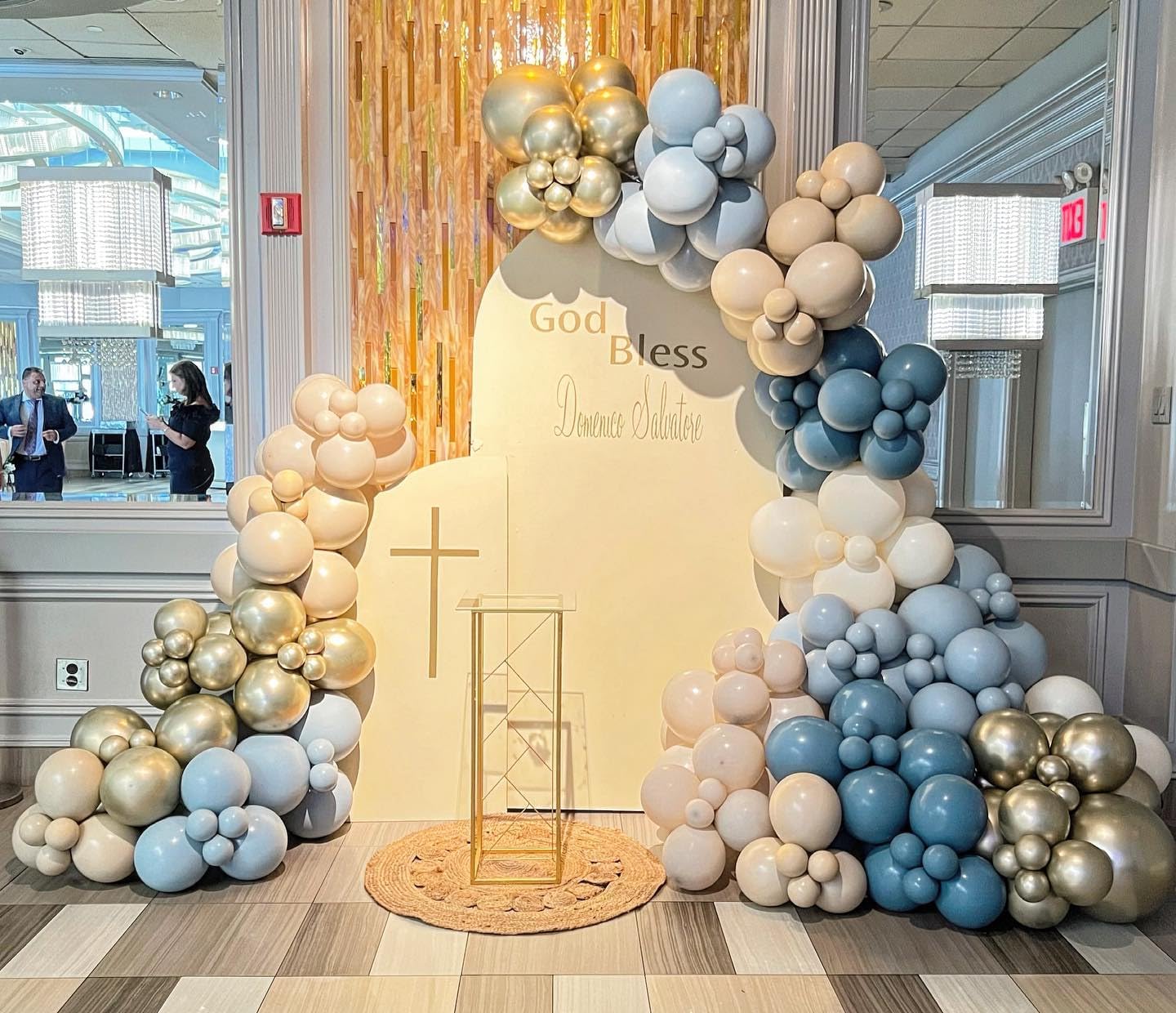 Detalle de Paready Dusty Blue Balloons, 50 Pcs – Light Blue Champagne Gold Mixed Balloons for Baby Showers and Celebrations