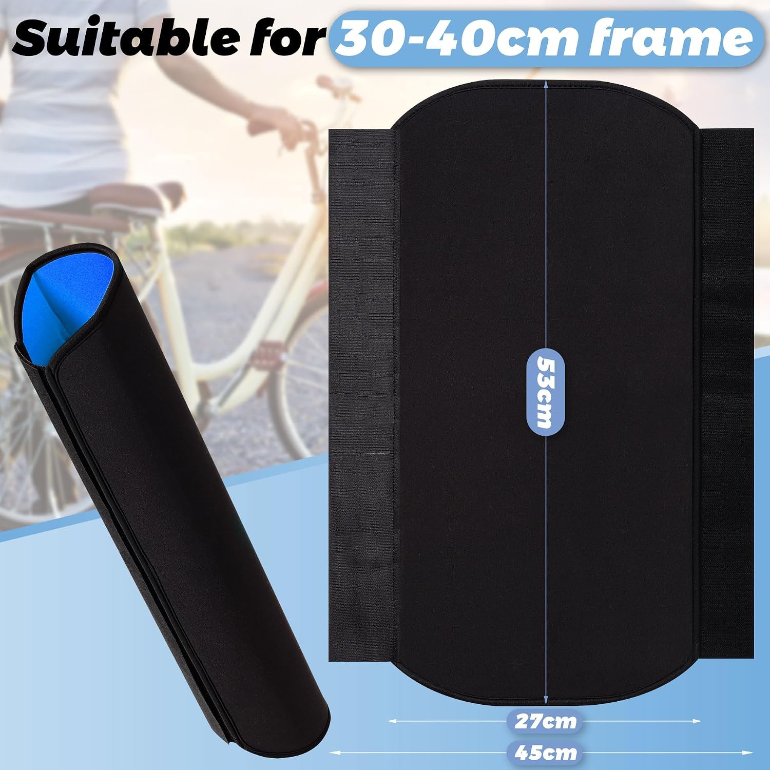 Detalle 2 de WUFANC Housse batterie vélo électrique adaptée 30–40 cm