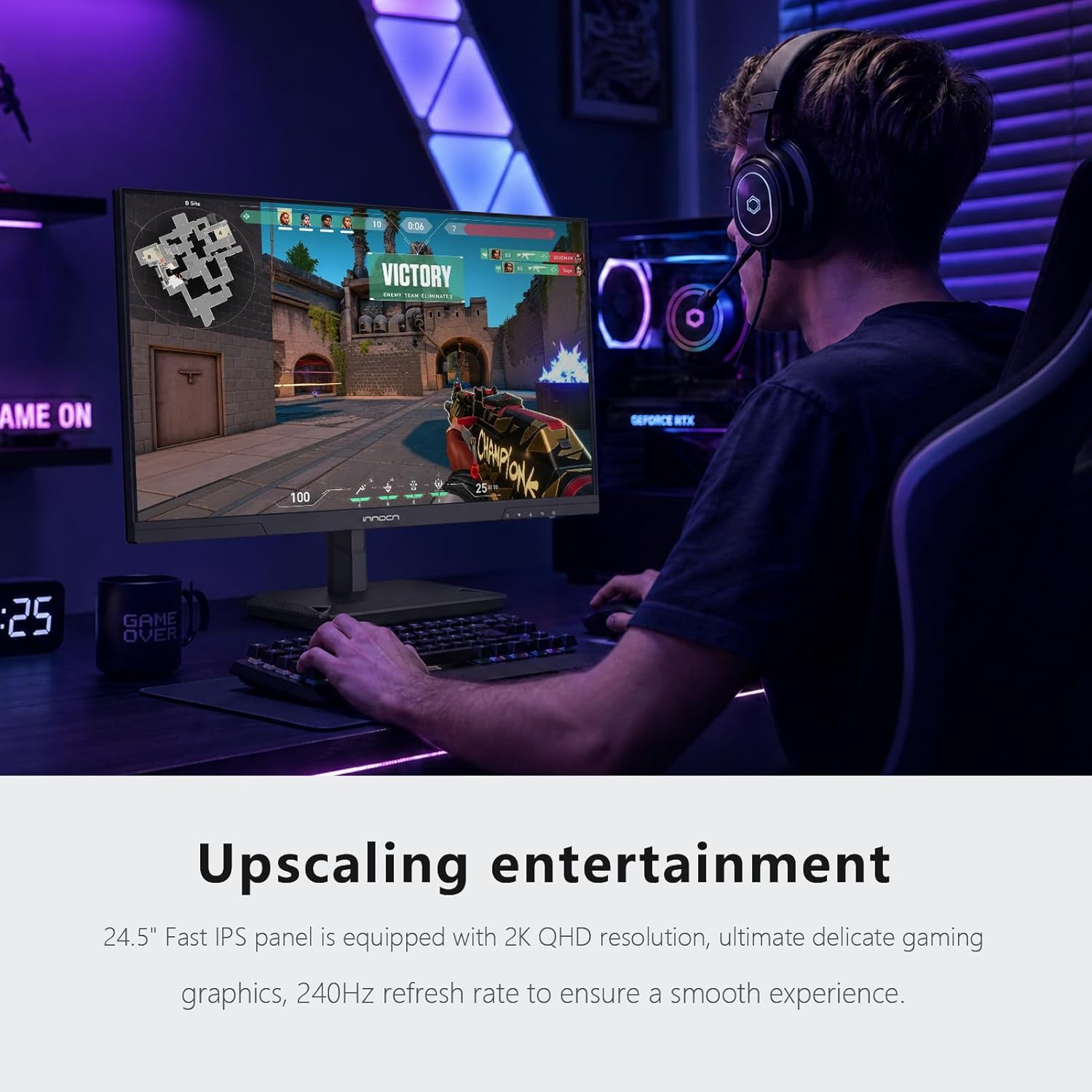 Detalle 2 de INNOCN 25G2S 24.5" QHD 240Hz gaming monitor