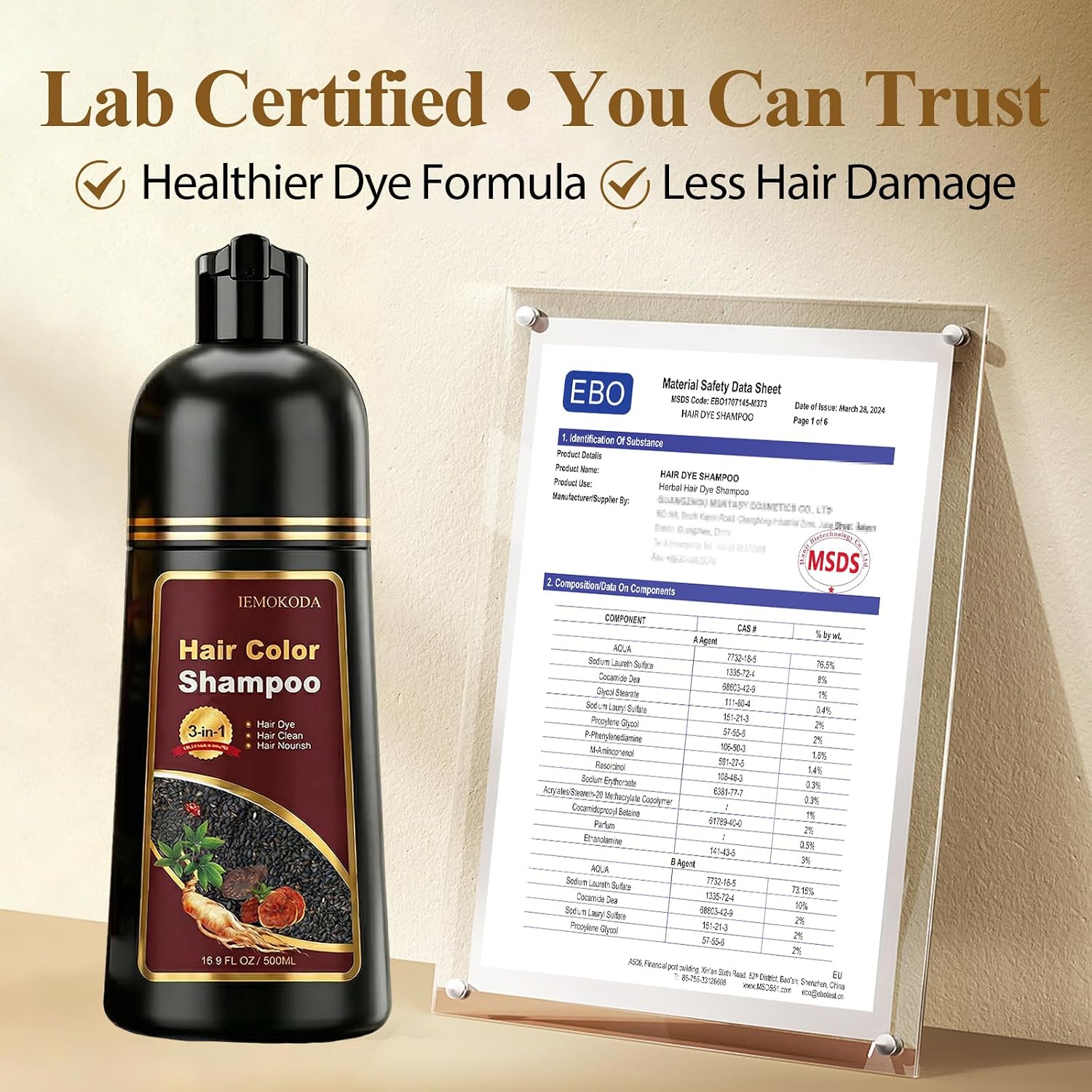 Thumbnail 5 de Burgundy Hair Dye Shampoo 3-in-1 for Gray Coverage (Wine Red) — Instant Color in Minutes