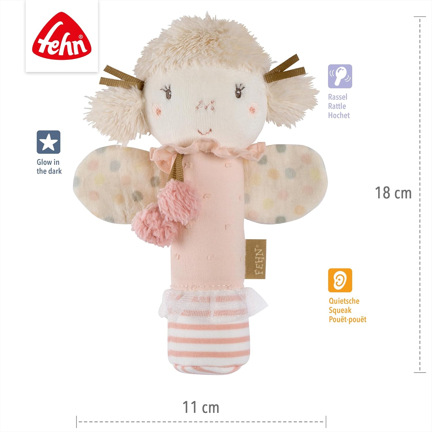 Detalle 2 de Fehn Stabgreifling Fee Greifling 18 cm