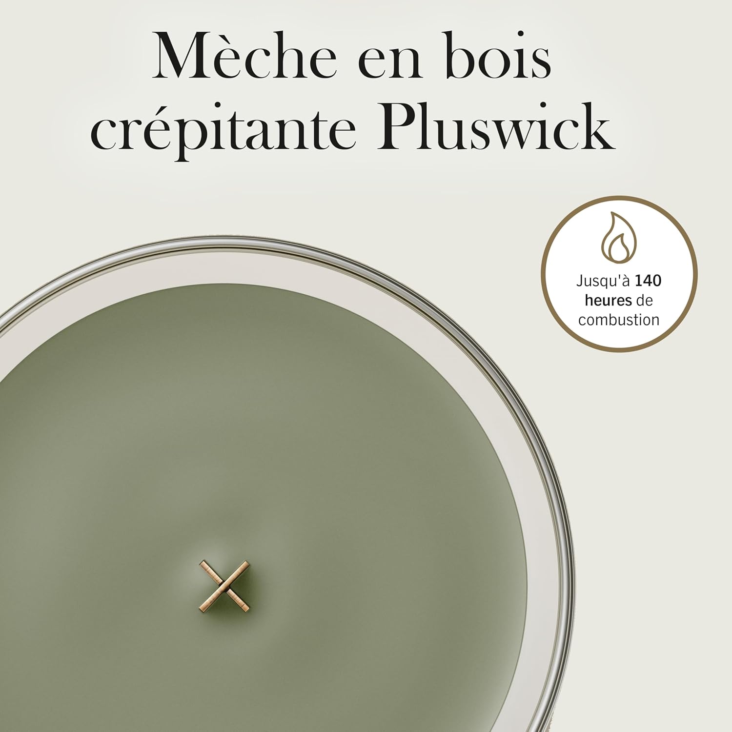 Detalle de WoodWick Bougie parfumée Grande bougie sablier Figue verdoyante