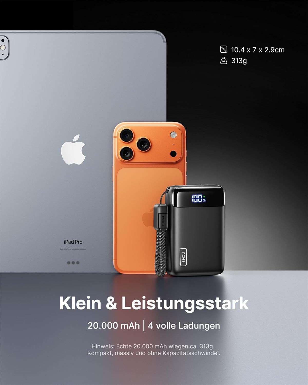 Detalle 2 de INIU Power Bank Ultra Klein 20000mAh 22,5W
