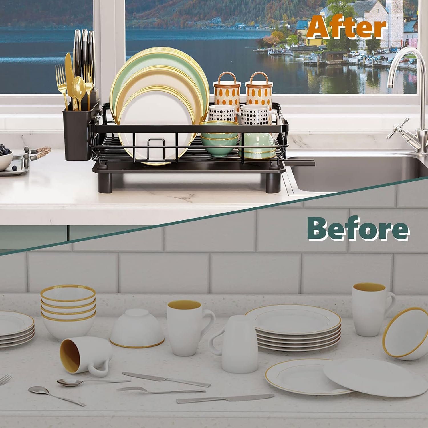 Thumbnail 5 de AIDERLY Dish Drying Rack, Large