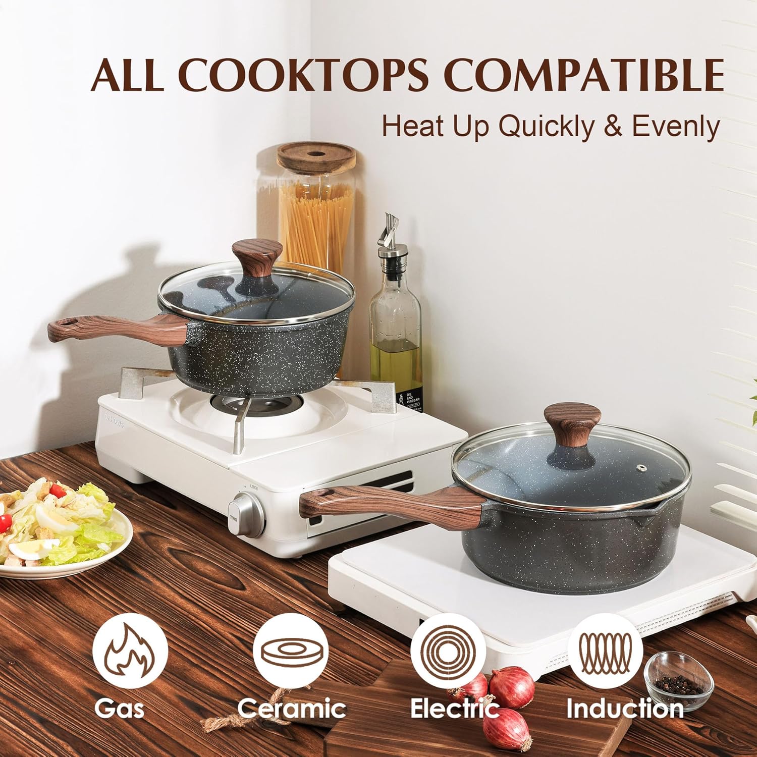 Thumbnail 1 de SENSARTE 1.5 Qt Nonstick Saucepan with Lid 🍲