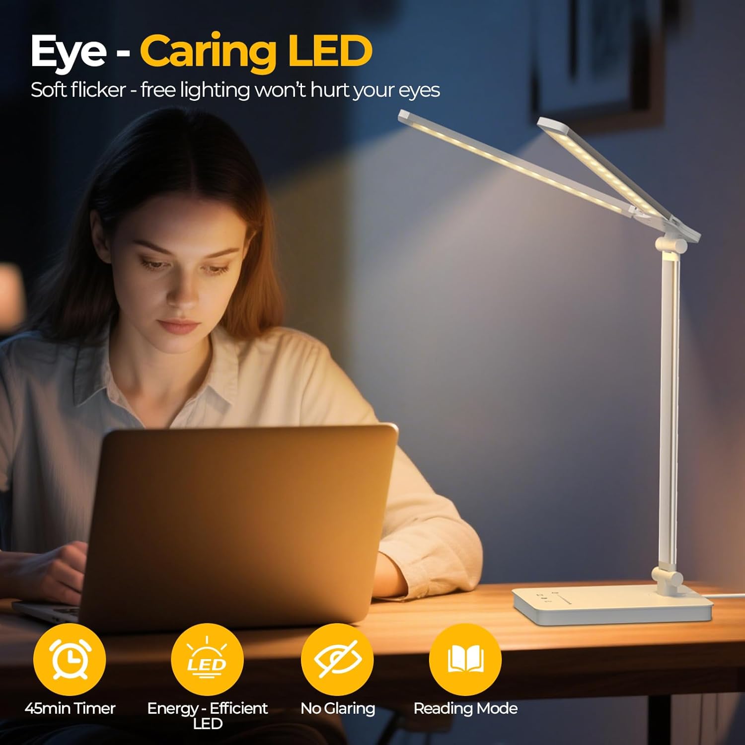 Thumbnail 5 de JVURICE LED Schreibtischlampe 15W Dimmbar Augenschutz