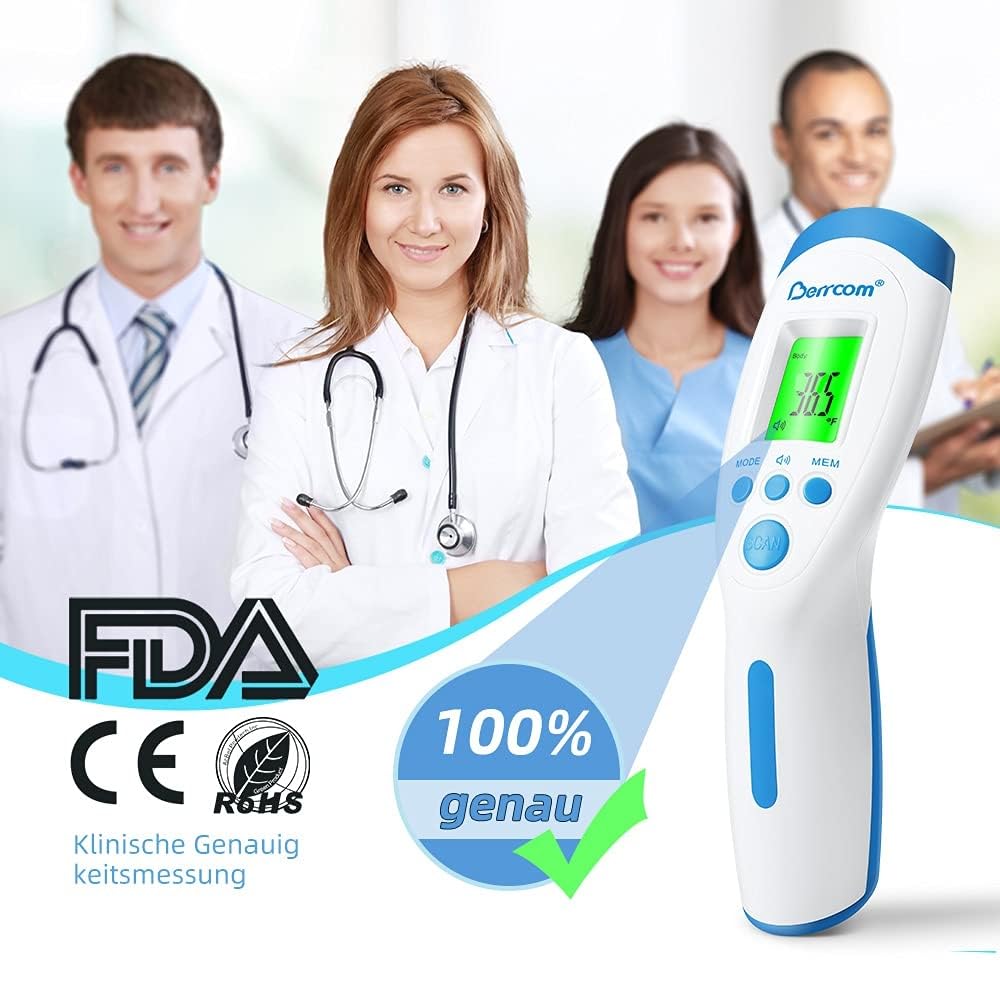 Detalle de Berrcom Forehead Thermometer 32‑reading