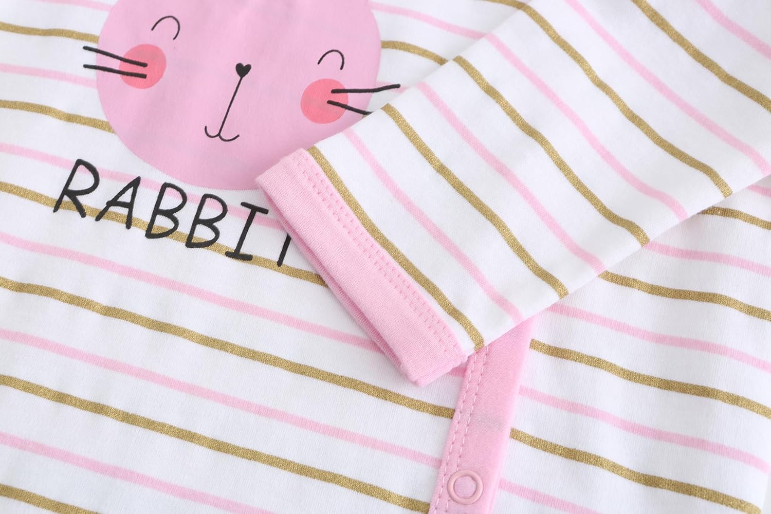 Detalle de Ecojoy Baby Long Sleeve Sleepsuit Footed Sleep Wear – 3 Pack