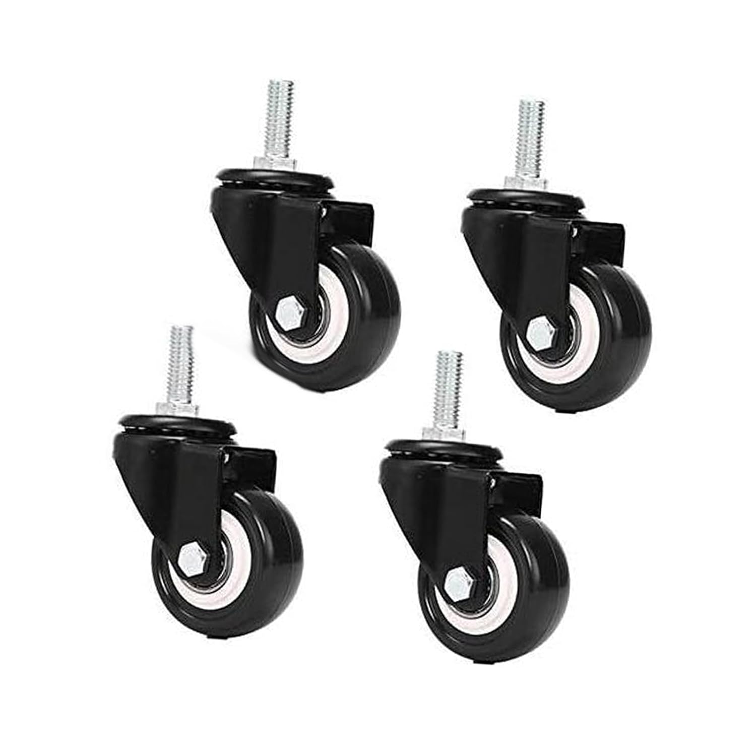 Office Chair Wheels Castor Set – M8x25mm, 240kg Load, PU Swivel Castors (4-Pack)