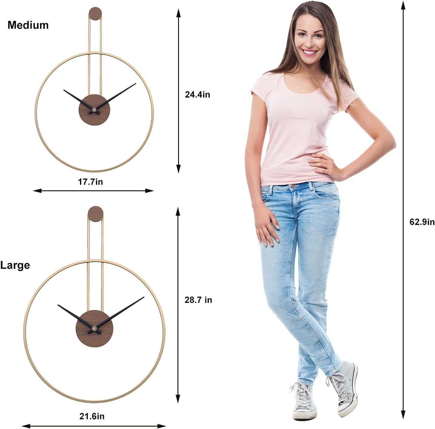 Thumbnail 5 de GANDDOBE Wanduhr 60 cm Gold