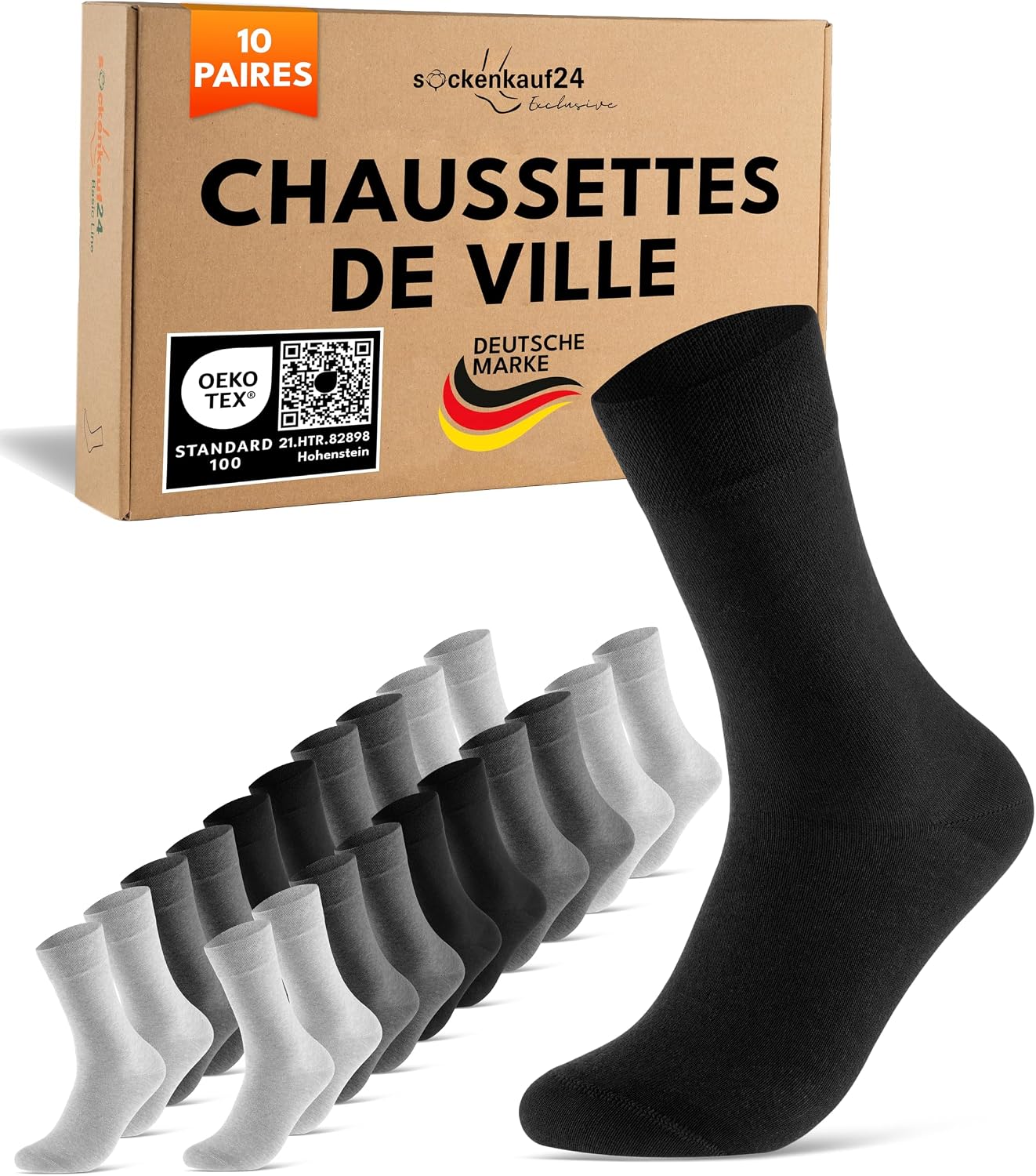 Detalle de 10 Paires Chaussettes Homme Femme Coton Confortable Respirantes