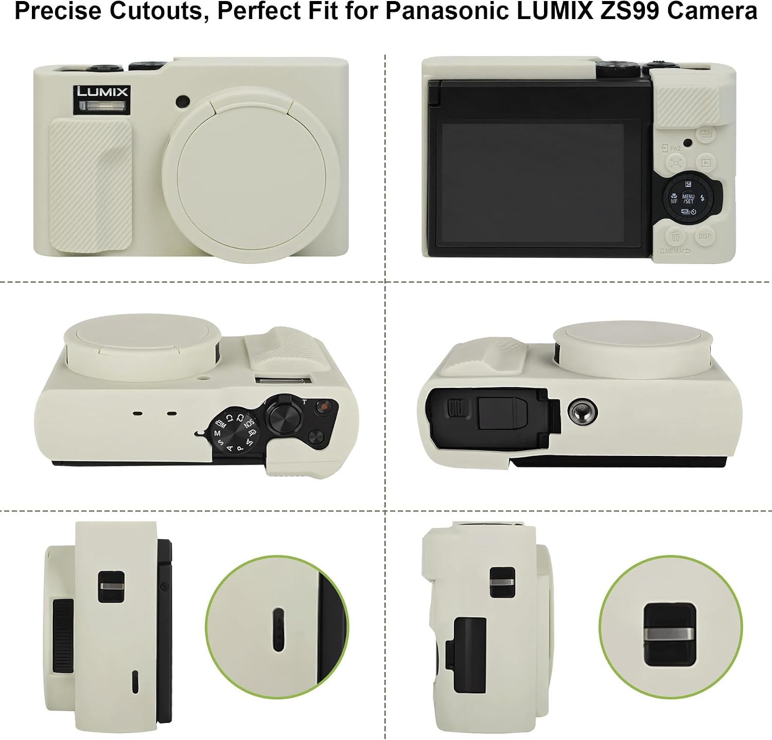Thumbnail 3 de RAIALL Silicone Case for Panasonic LUMIX DC-TZ99 (Soft Protective Sleeve, Off White)