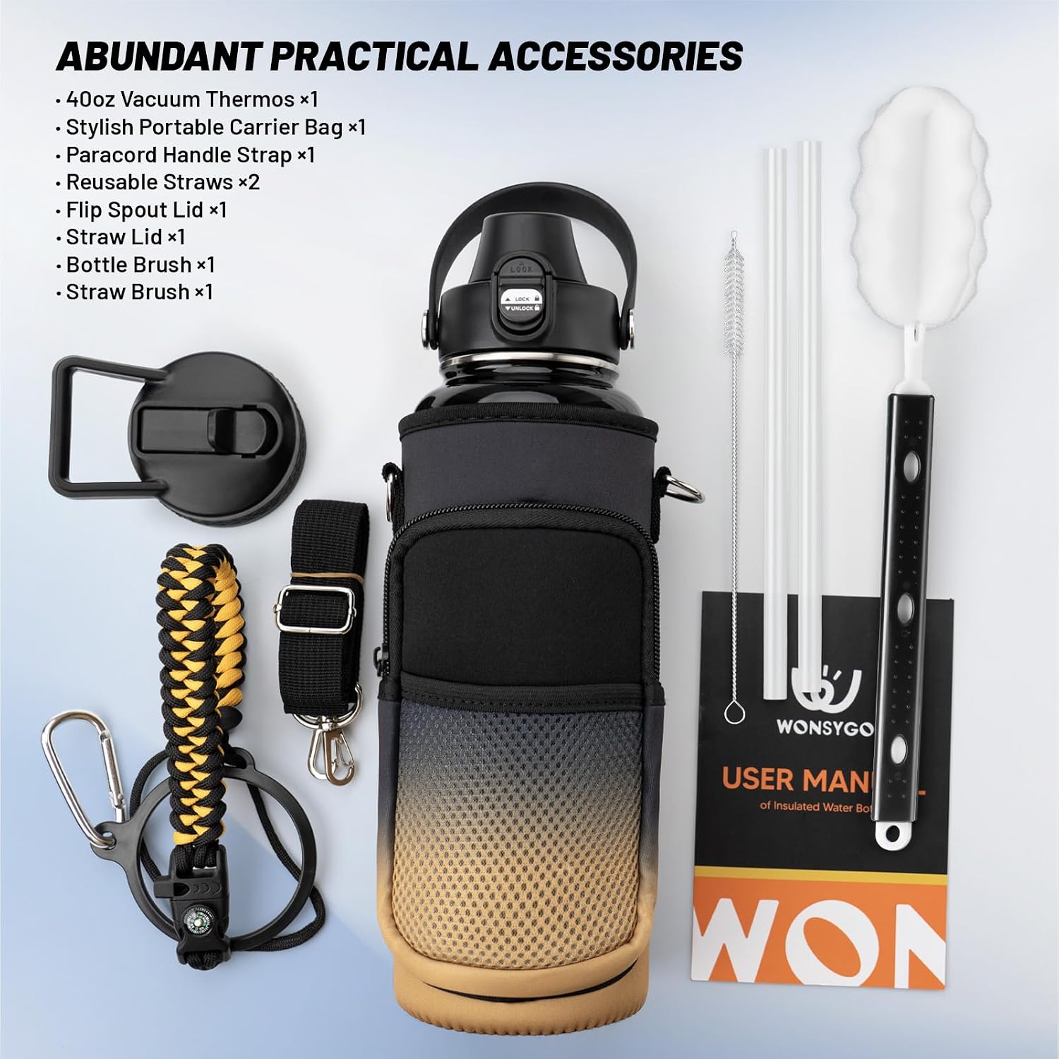 Detalle 2 de WONSYGO Insulated Water Bottle 40 oz