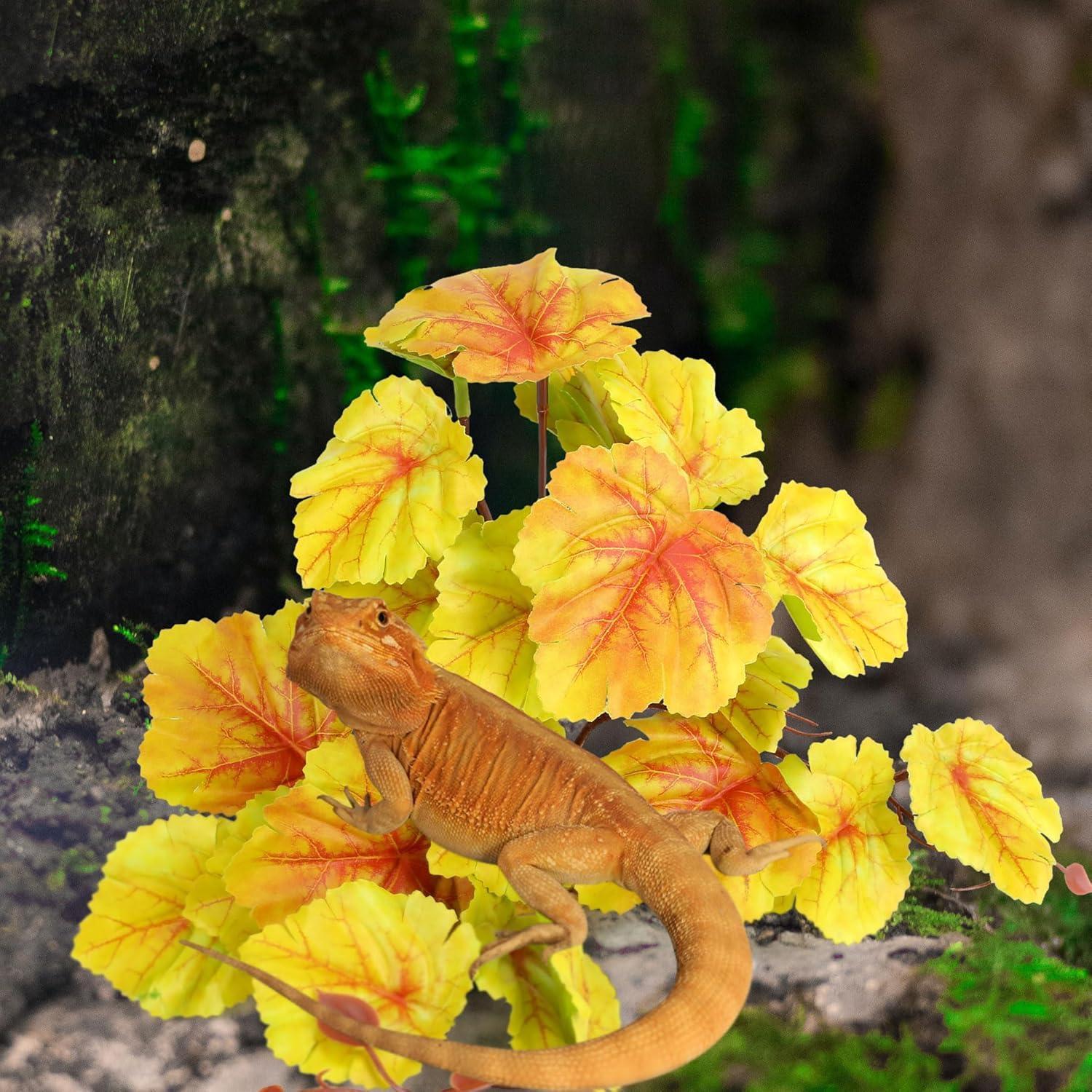 Detalle 2 de Filhome Reptile Plants for Terrarium Decor – Realistic, Durable Habitat Greenery for Reptiles and Amphibians