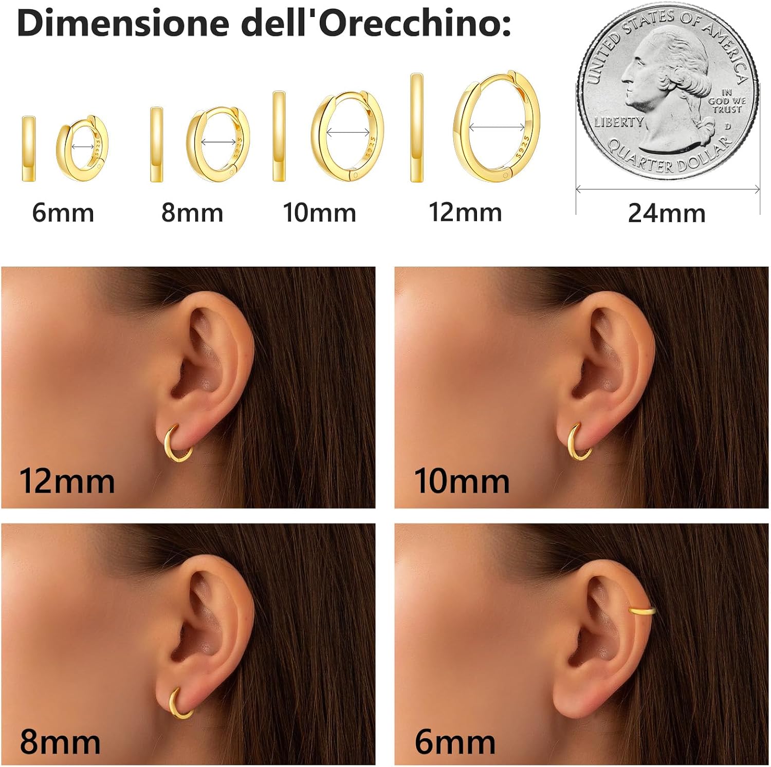 Thumbnail 2 de Silvora Orecchini Cerchio Argento 925 10 mm