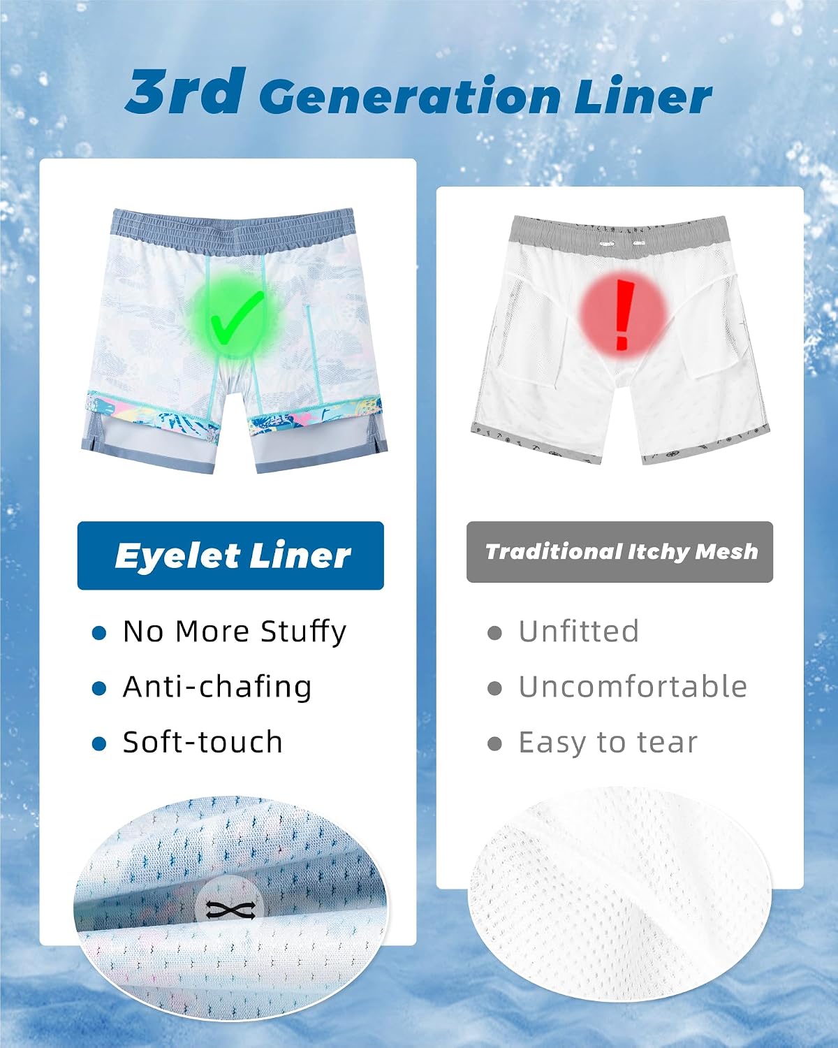 Thumbnail 6 de SURF CUZ Men's Swim Trunks with Compression Liner — 7" Inseam Quick-Dry Stretch Board Shorts