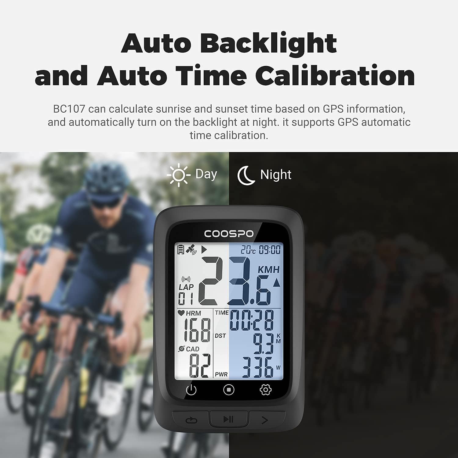 Thumbnail 4 de COOSPO Bike Computer BC107: GPS, ANT+ Compatibility and 2.4" Auto-Backlit Display