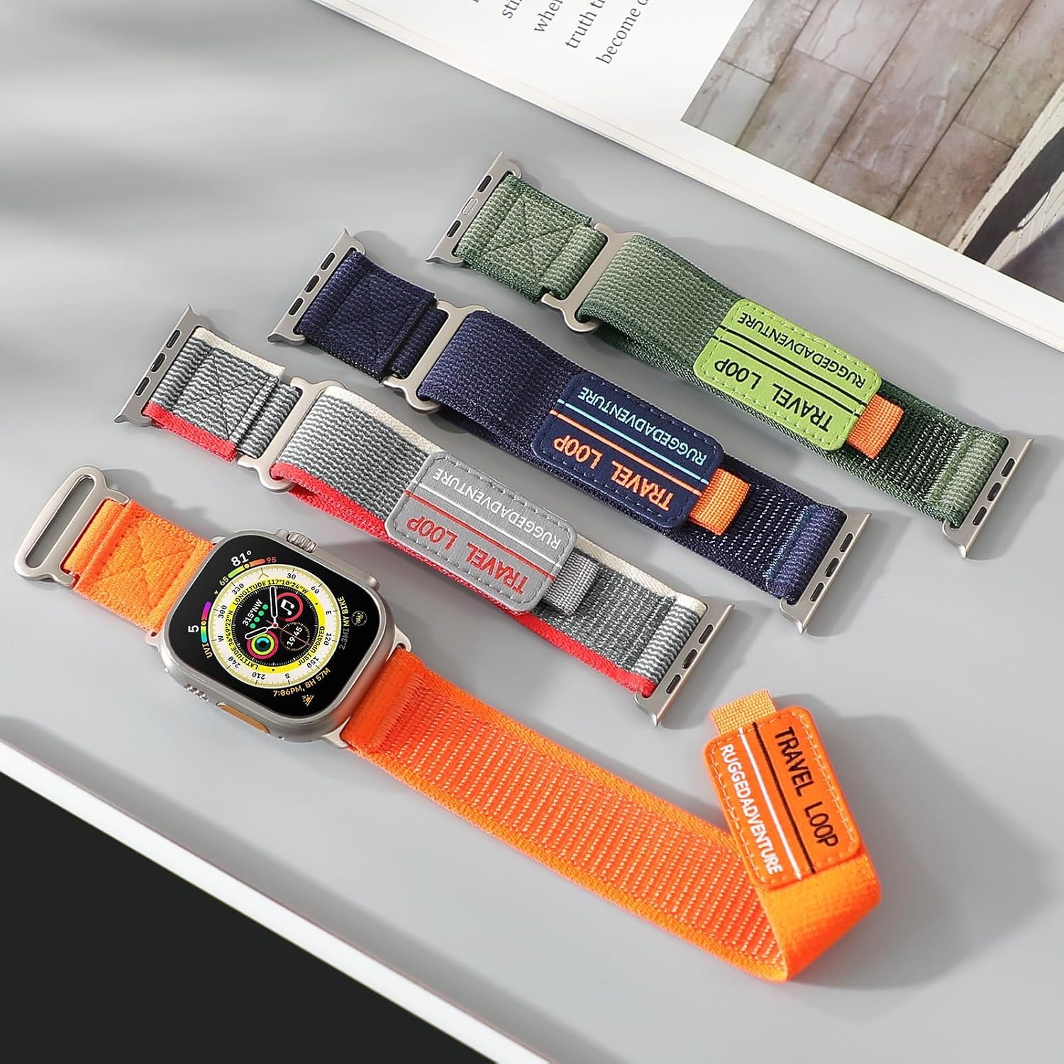 Detalle de Trail Loop Nylon Sport Strap for Apple Watch (Various Sizes) – Ultra 3/2 Compatible
