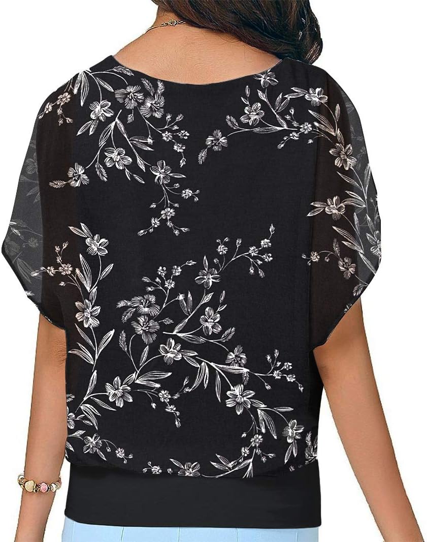 Thumbnail 1 de Neineiwu Women's Summer Loose Casual Short Sleeve Chiffon Top T-Shirt Blouse