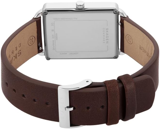 Detalle 2 de Skagen Hagen Herrenuhr – Quarz-Drei-Zeiger, Edelstahl- oder Lederband, 36 mm