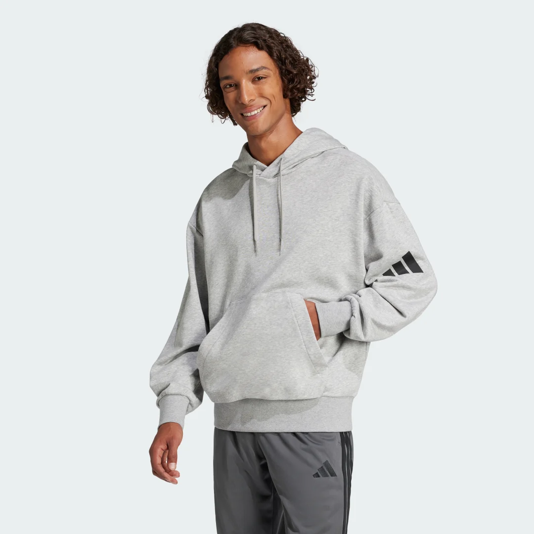 Detalle de Sudadera con capucha Essentials Loose-Fit 3 Bar Logo French Terry de Adidas