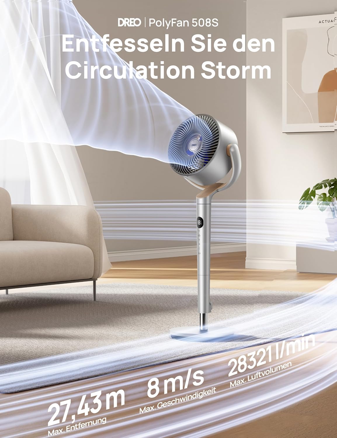 Thumbnail 2 de Dreo Smart Standventilator 20 dB, oszillierend 🌬