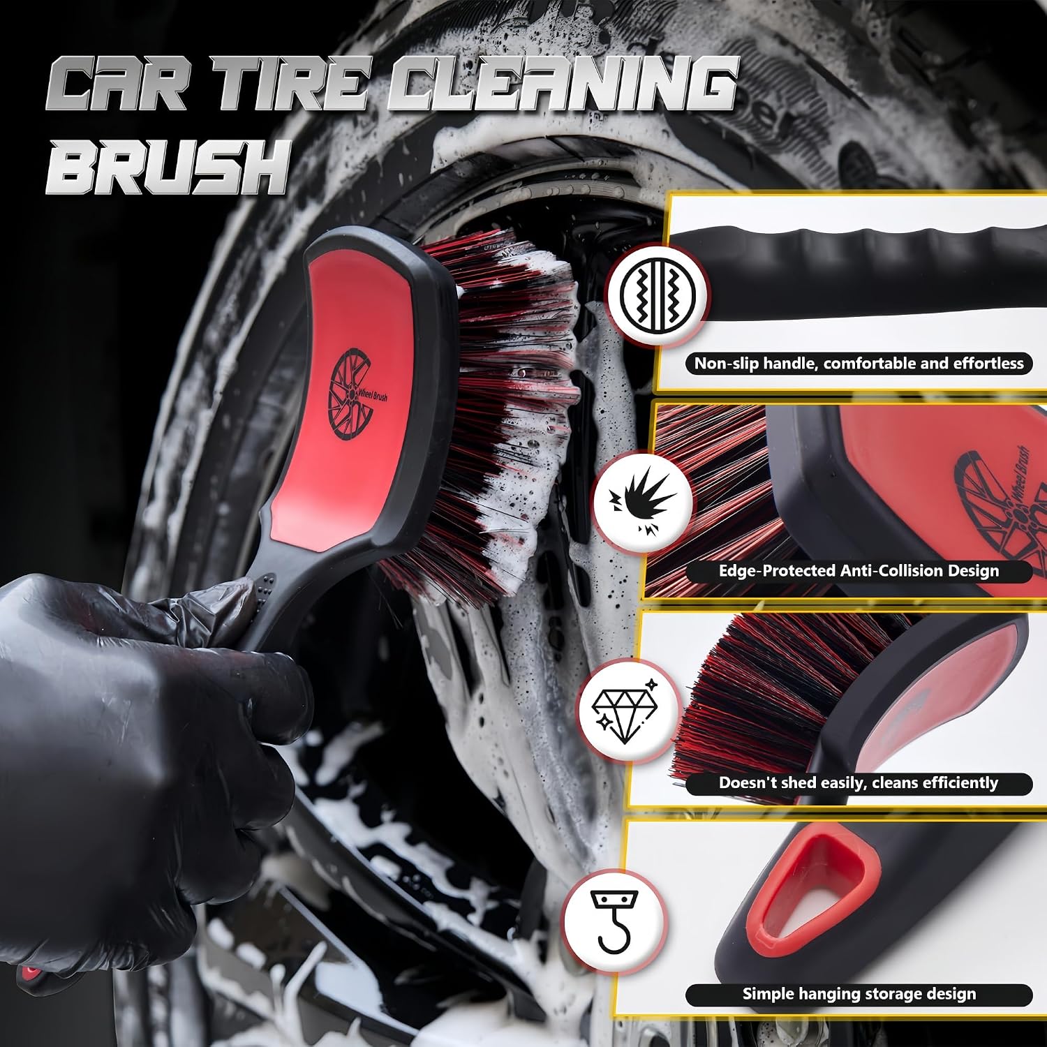 Detalle 1 de BMLEI Wheel and Tire Brush Set, 2-Pack