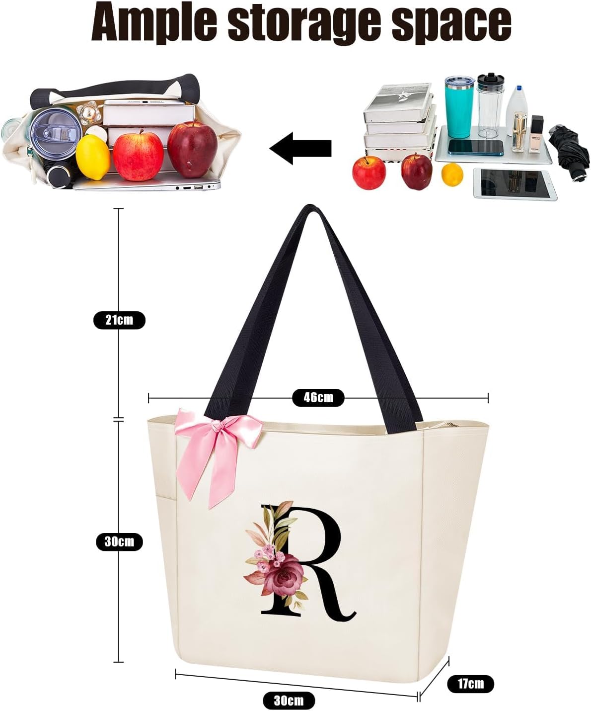 Thumbnail 2 de Personalised Initial Tote Bag 46 x 17 x 30 cm