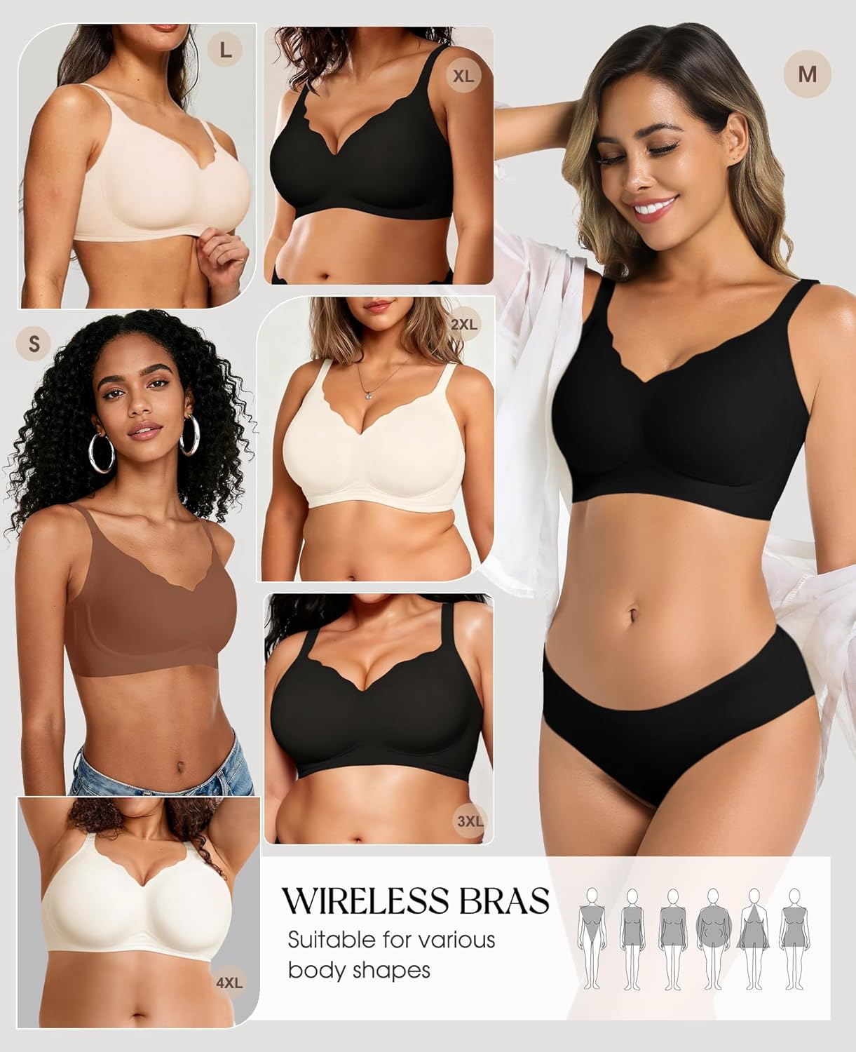 Thumbnail 4 de Vtelor Non Wired Seamless Push Up Bra